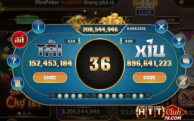 Các cửa cược tài xỉu Hitclub