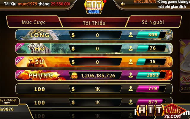 Chọn bàn cược xóc đĩa hitclub phù hợp