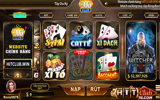 Chọn game bài Catte trên trang chủ hitclub để chơi