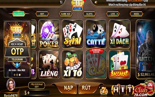 Trên giao diện trang chủ cổng game chọn xì tố hitclub để bắt đầu chơi
