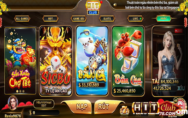 Giao diện Hitclub chất, đồ họa đỉnh