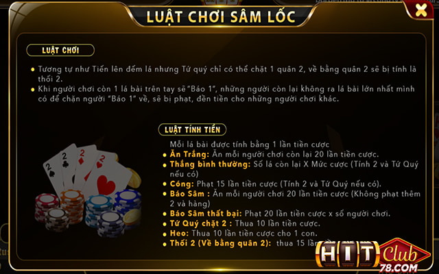 Luật chơi Sâm Hitclub cơ bản