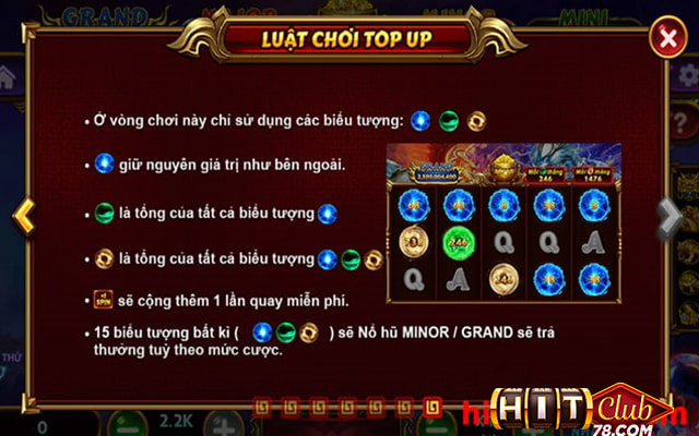 Luật chơi top up trong kho báu tứ linh Hitclub