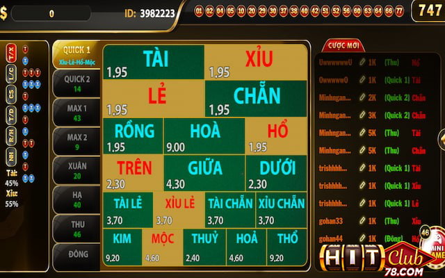 Luật tính tiền các kèo Keno Hitclub chi tiết
