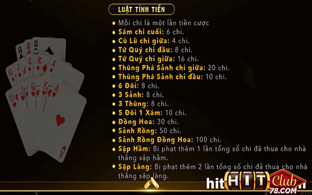 Luật tính tiền tại Mậu Binh Hitclub
