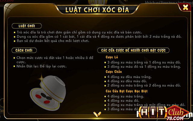 Quy luật chơi xóc đĩa Hitclub chuẩn