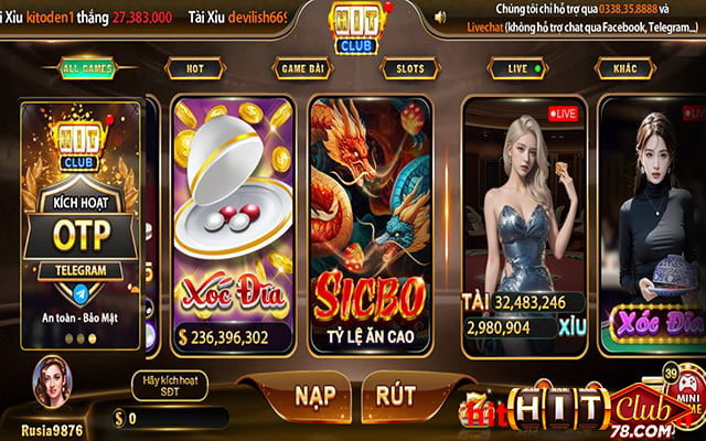 Chọn game sicbo trên màn hình hitclub