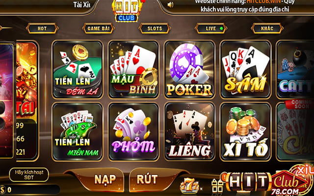 Trên trang chủ cổng game Hitclub, tìm và chọn game bài Phỏm để bắt đầu chơi