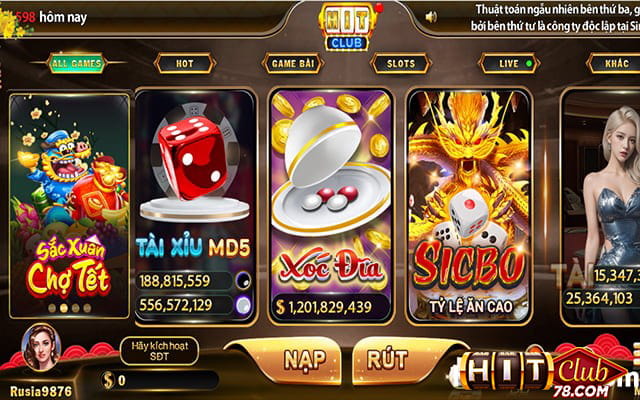 Chọn sảnh xóc đĩa trên giao diện chính thức của Hitclub