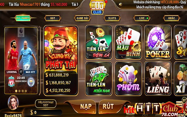 Tìm chọn bài Tiến lên miền Nam Hitclub trên trang chủ