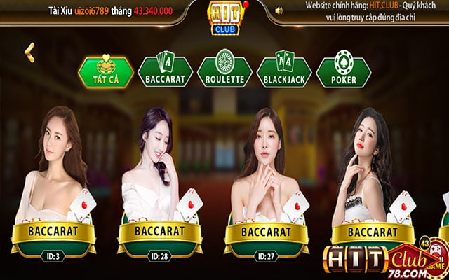 Chọn chơi game tại Casino HitClub
