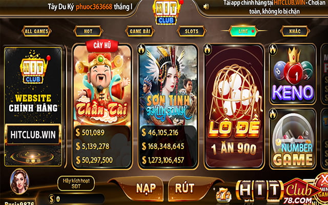 Chọn sảnh sơn tinh thuỷ tinh hitclub