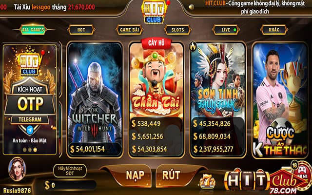 Tìm chọn thần tài hitclub trên màn hình để chơi