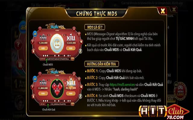 Xem kết quả cược tài xỉu MD5 hitclub