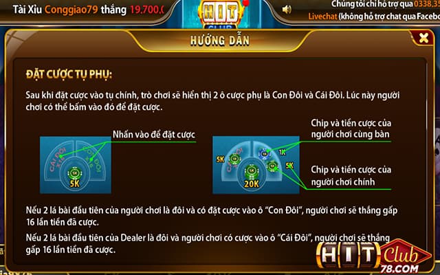 Cách chơi Xì Dách hitclub theo cửa phụ