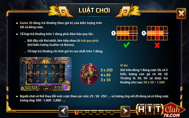 Luật chơi game Sơn tinh thuỷ tinh hitclub