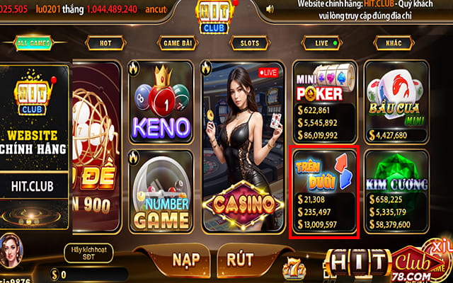 Tìm chọn game trên dưới Hitclub trên trang chủ cổng game